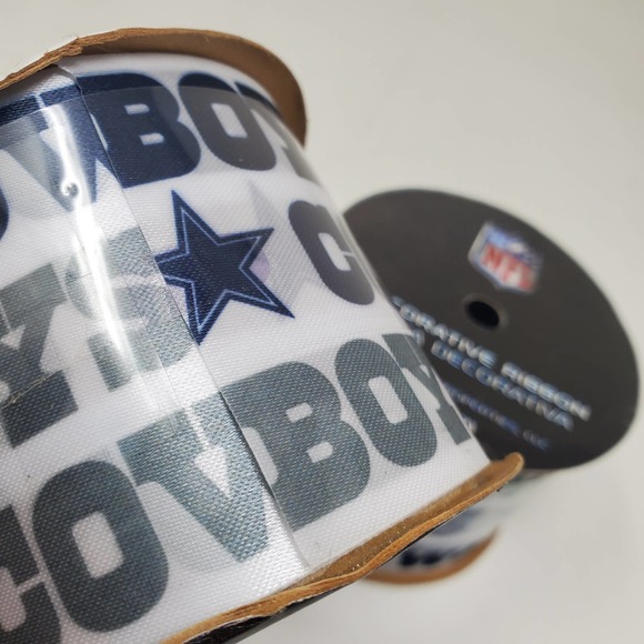 NEW 2.5" NFL Dallas Cowboys Ribbon, 9 foot spool, Licensed NFL Offray Ribbon - Picture 5 of 5